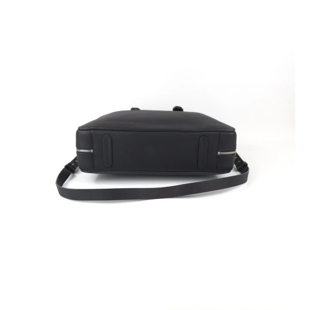 BONASTRE Leather Briefcase Shoulder Bag Black Made In Spain